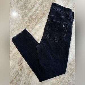 Rag & Bone High-Rise Ankle Skinny Corduroy Pants Charcoal Grey Sz 28